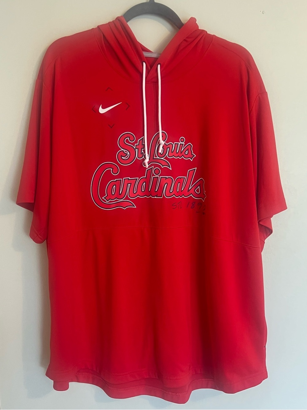 Nike Red St. Louis Cardinals Short-Sleeve Hooded Pullover
